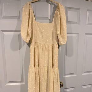 Bought it- too big/ dress is about calf like maybe bit longer. I am 5’6”.